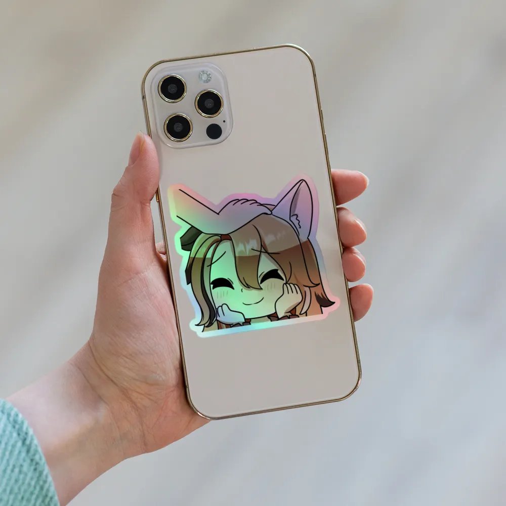 headpat emote holographic sticker product image (8)