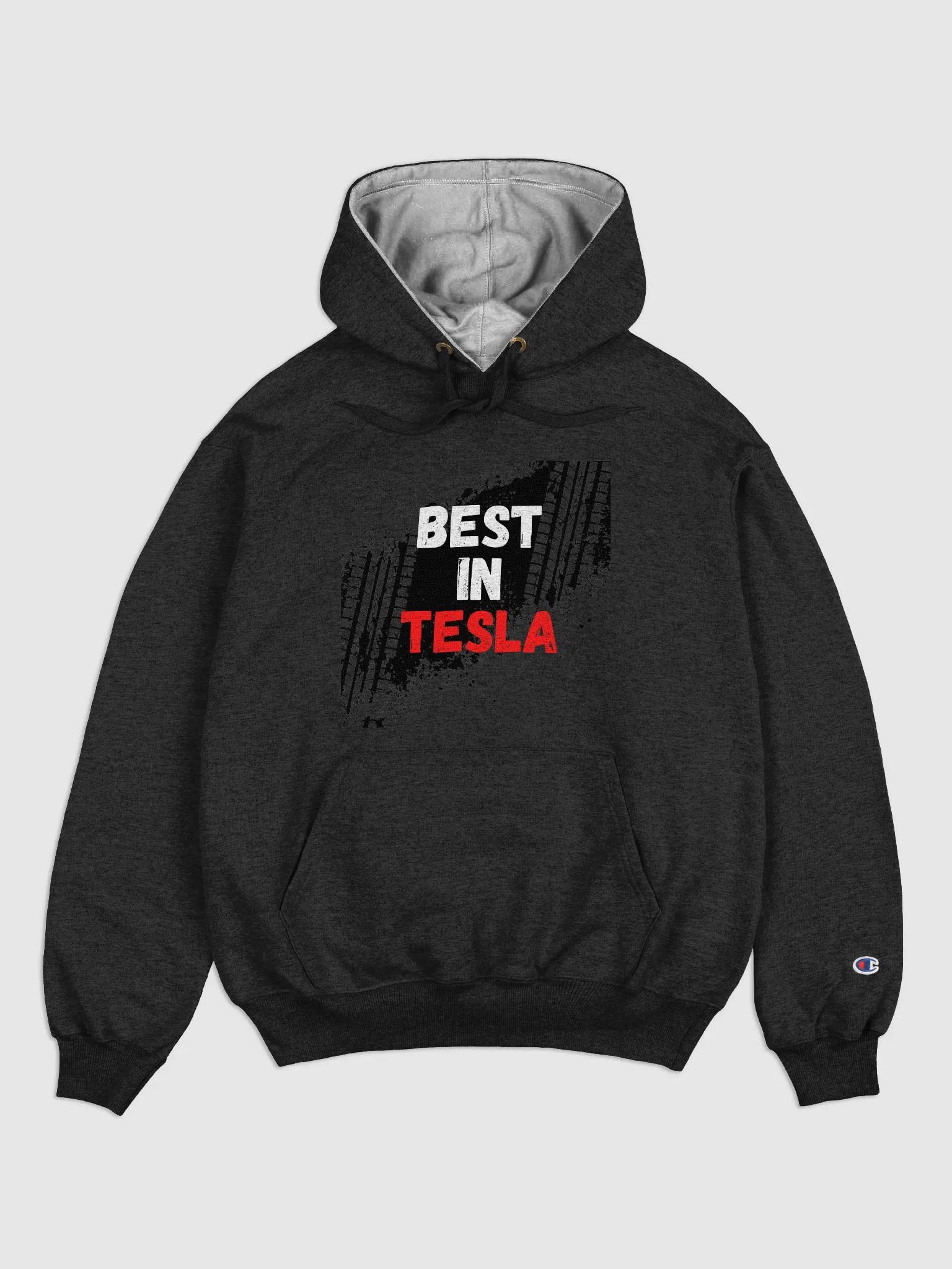 BestInTESLA with tire tracks Hoodie - Black product image (1)