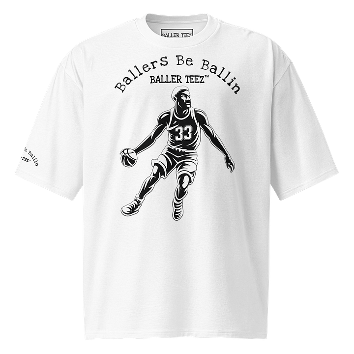 Baller Teez Oversized White Heavyweight Tee product image (2)