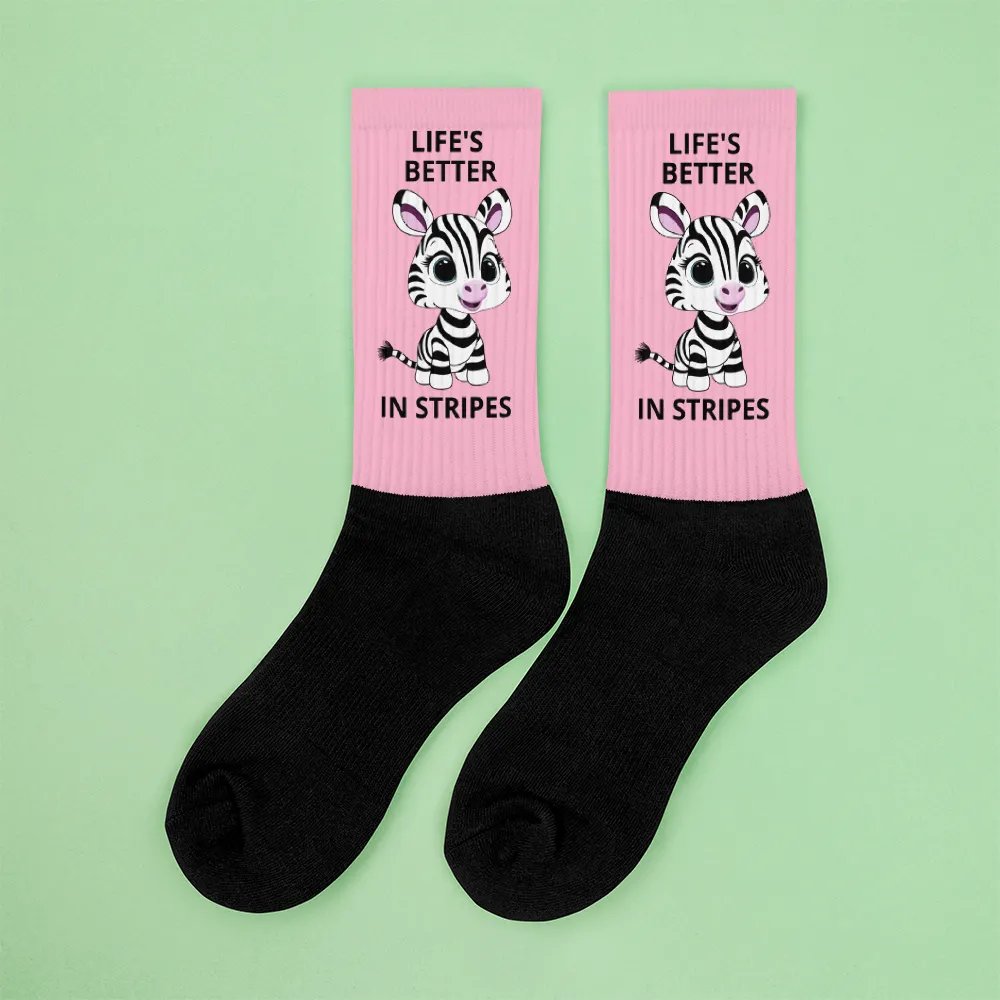 Life's better in stripes: pink cushioned socks. product image (5)