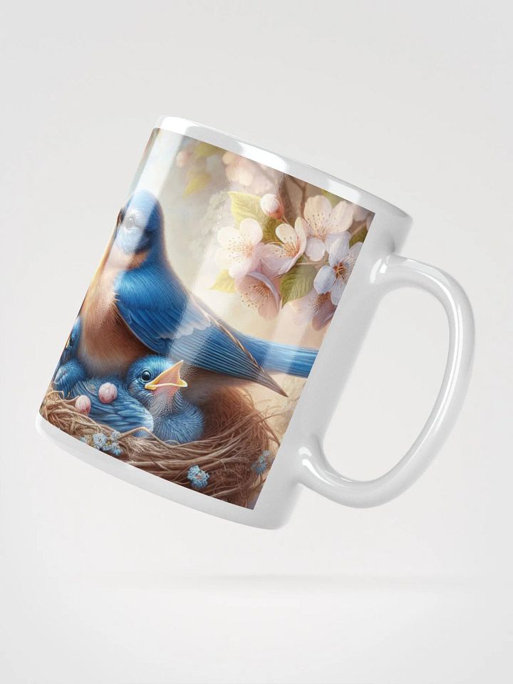 Bluebird Family Nature Themed White Mug product image (2)