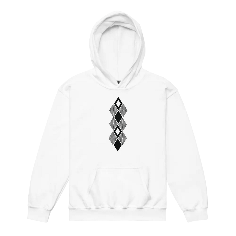 Black and white triangle design Youth Hoodie product image (8)