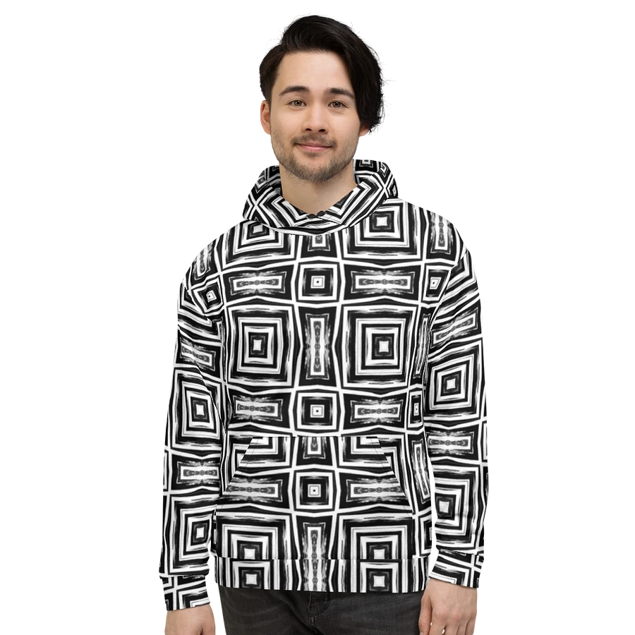 Abstract Monochrome Repeating Pattern Unisex All Over Print Hoodie product image (16)