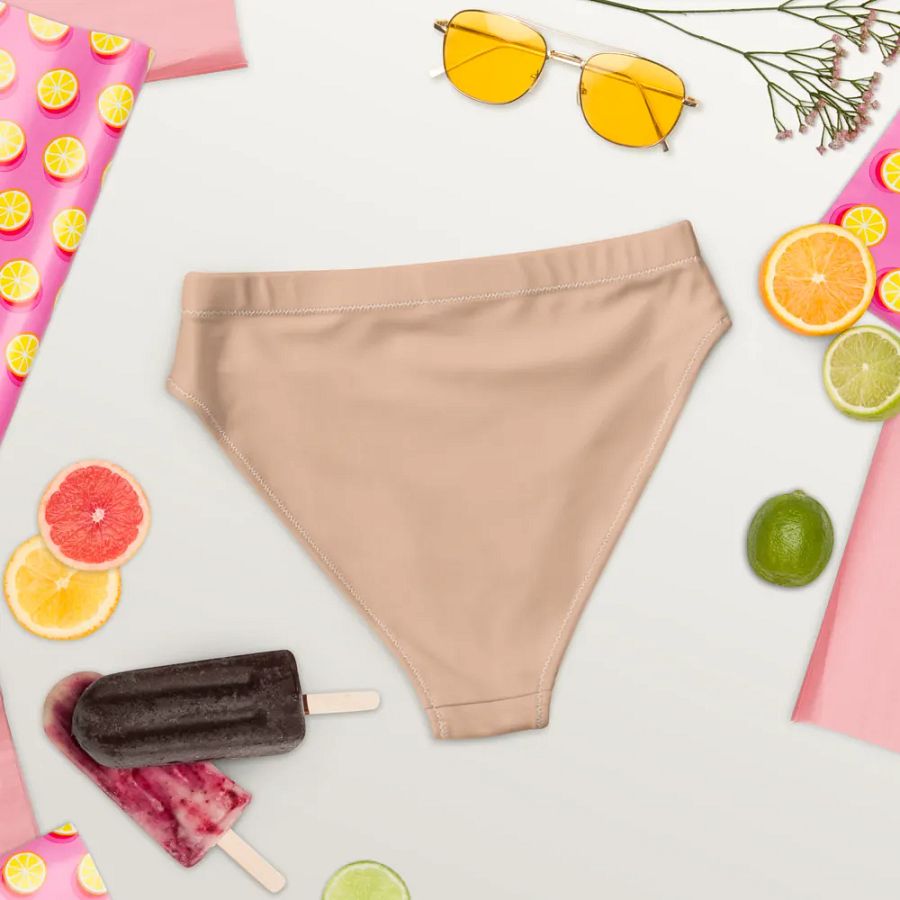 Cream Eco-Green High Waisted Bikini Bottom product image (7)