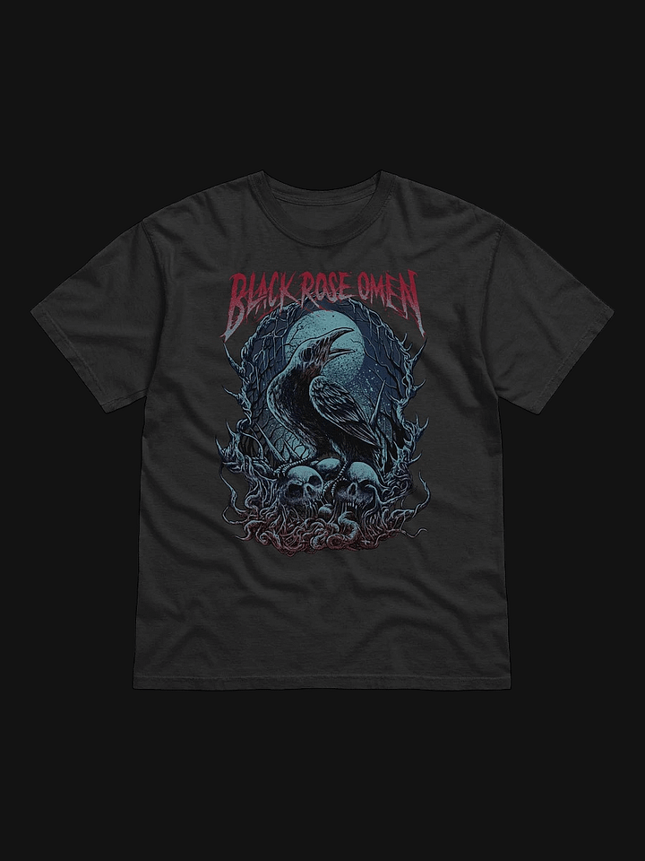 Black Rose Omen Raven T-shirt (Front & Back) product image (1)