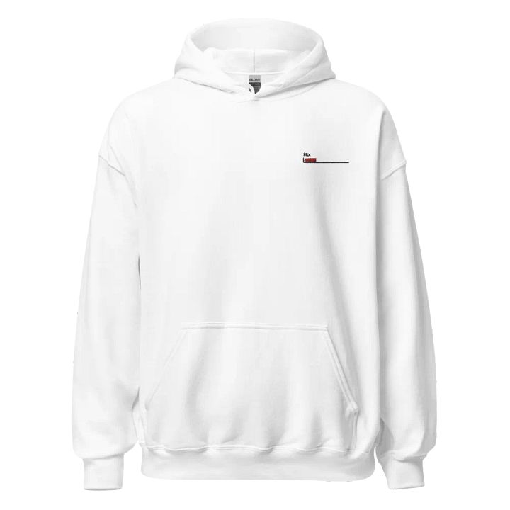 Black Healthbar Embroidered on White Classic Hoodie product image (1)
