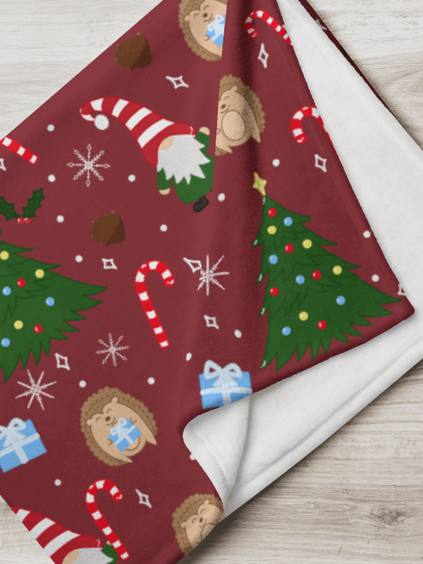 Christmas with my Gnomies in Red Throw Blanket product image (1)