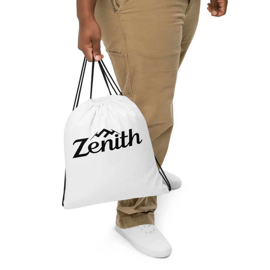 White Zenith Blank Canvas Drawstring Bag product image (5)
