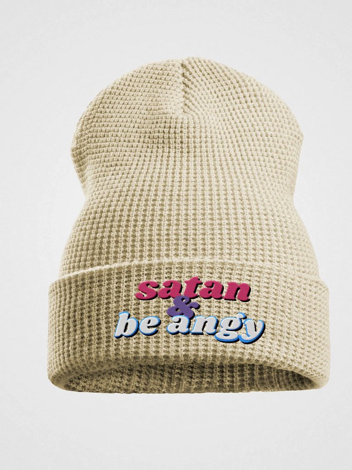 Satan & be angy Waffle Beanie product image (1)
