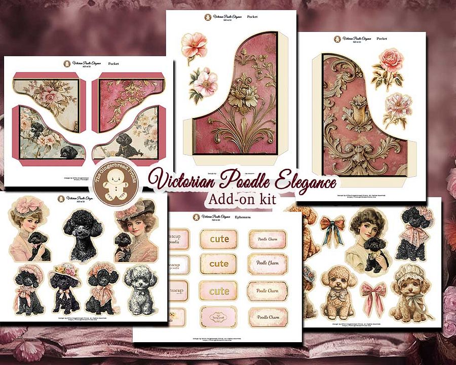 Victorian Poodle Elegance Journal 3-in-one Jumbo Collection Digital Download product image (7)