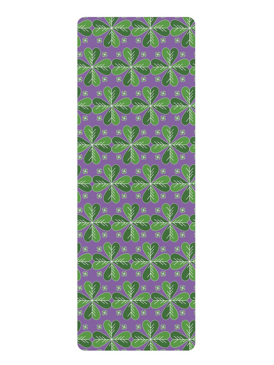 Yoga Matt- Lucky motivating 4 leaf clover design product image (1)