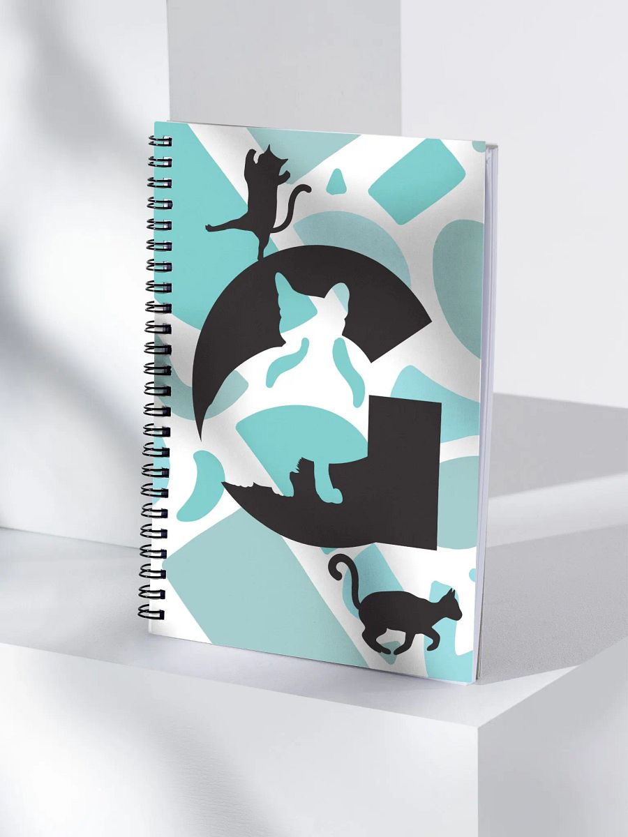 Monogram Letter G Cat Lover Geometric Blues Notebook product image (4)
