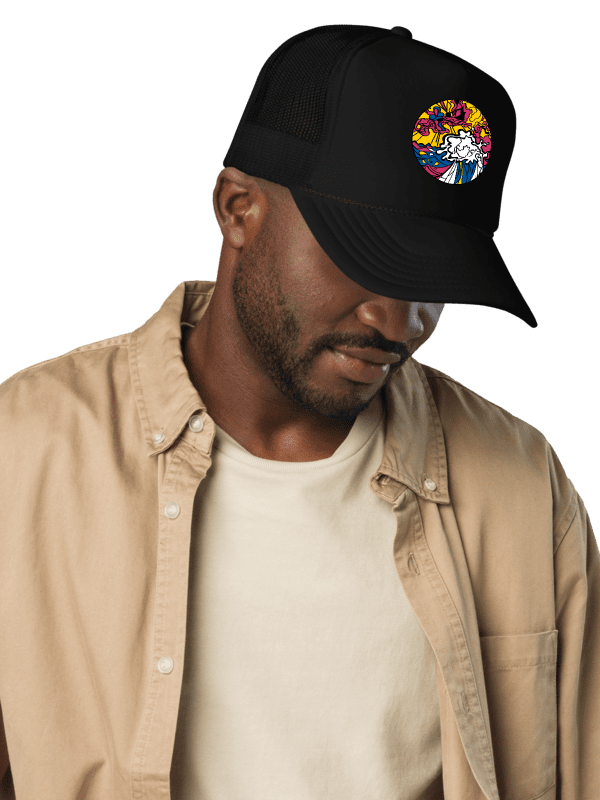 Swirling Dreams Foam Trucker Hat - Wave at Sunset product image (26)