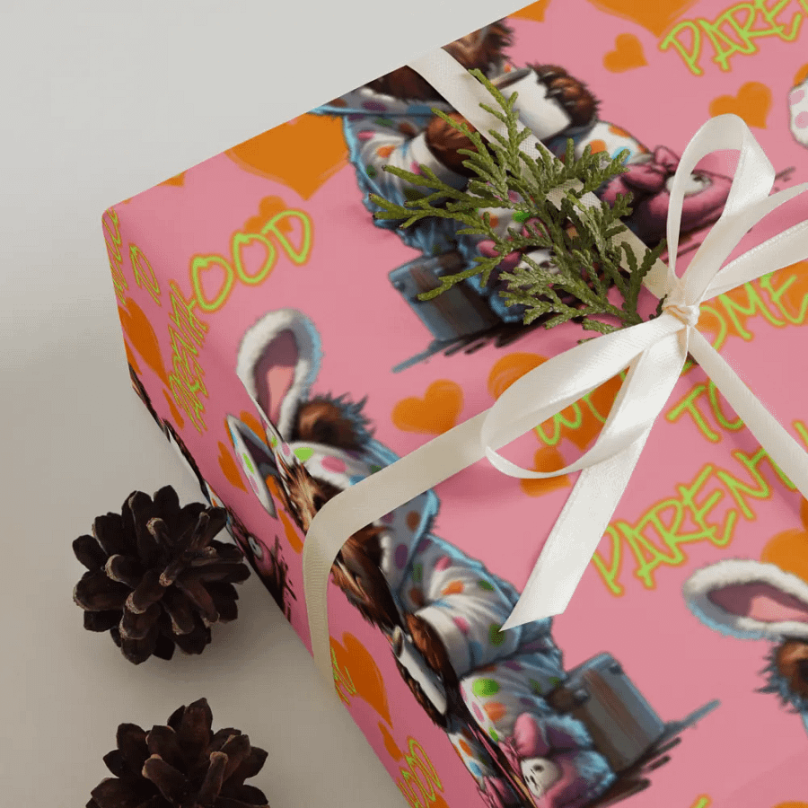 New Parents Funny Gift Wrapping Paper 3 Sheet Set Welcome To Parenthood #2 product image (8)