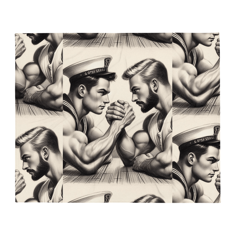 Up Close and Personal: Sailors – Tom of Finland Tribute Gay Pride Graphic Design Throw Blanket product image (1)