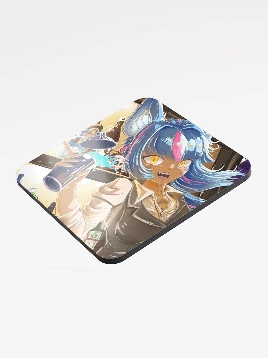 Vtuber Mixologist Glossed Cork Coaster product image (3)