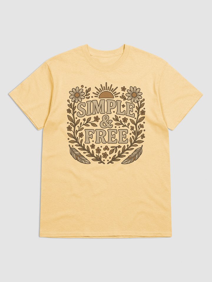 Vintage Floral 'Simple & Free' T-Shirt product image (6)