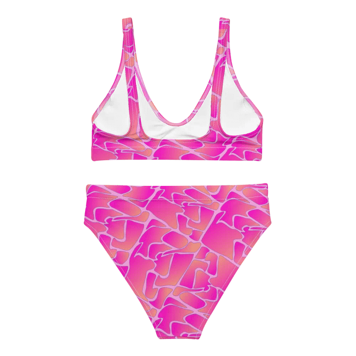Crazy Paving Pink Pattern High Waisted Bikini product image (2)