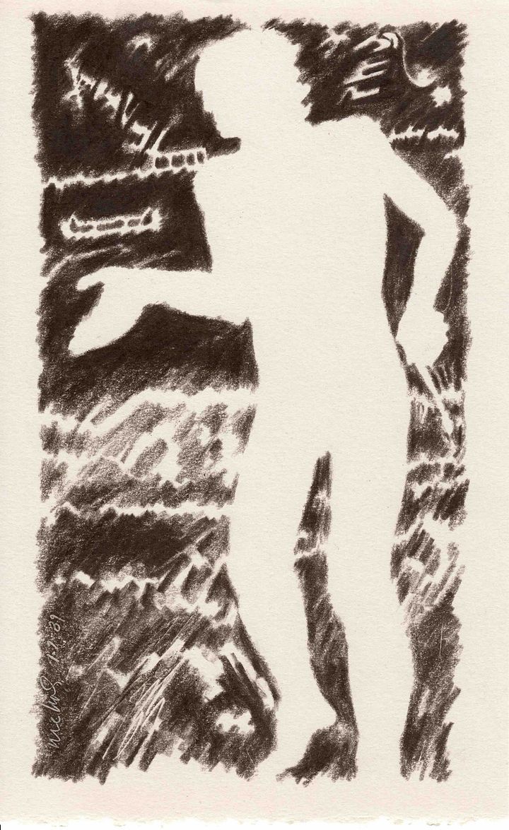 Man with Paintbrush (sepia) 01.07.90 print product image (1)
