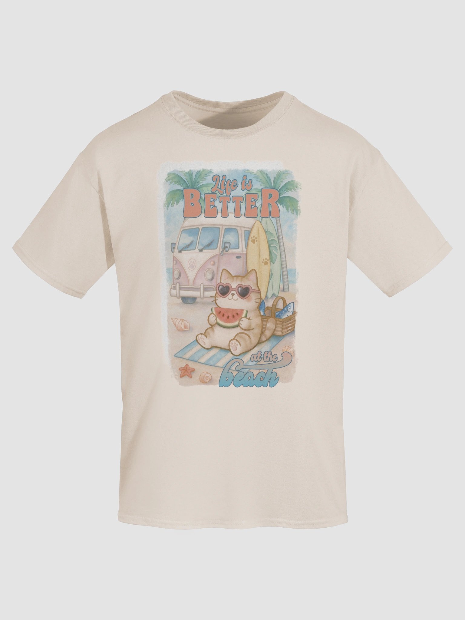 Summer Surf Cat -Unisex Tee Heavyweight product image (15)