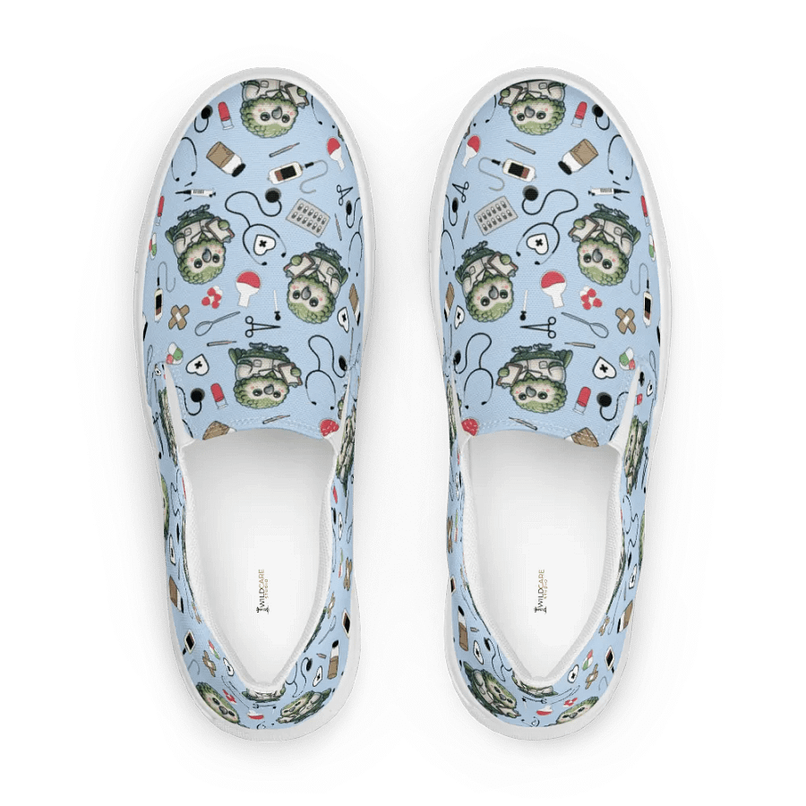 Cute Medical Kakapo Slip-On Canvas Shoes (Blue) product image (5)