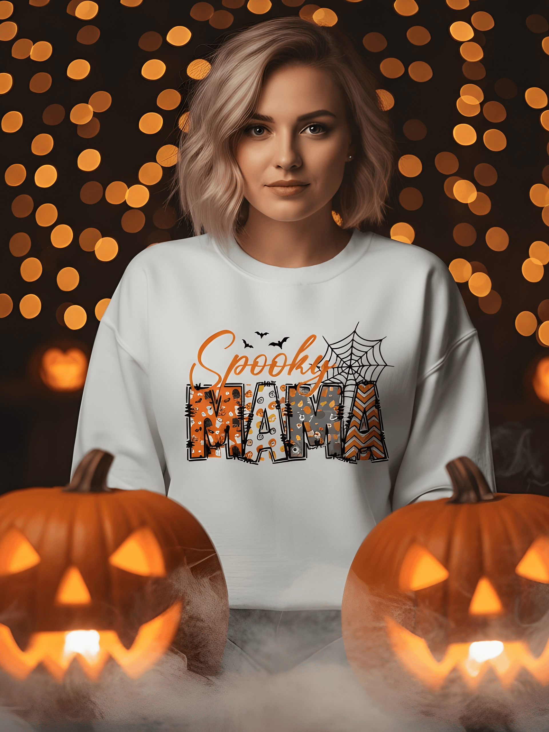 Women's Organic Ribbed Neck T-Shirt Spooky MAMA Graphic product image (1)