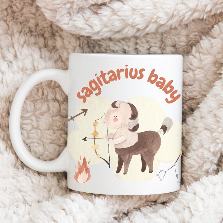 Sagittarius Baby November 22 – December 21 WHITE GLOSSY MUG Baby Gift, New Mom Gift, Fun Astrology Gift product image (1)