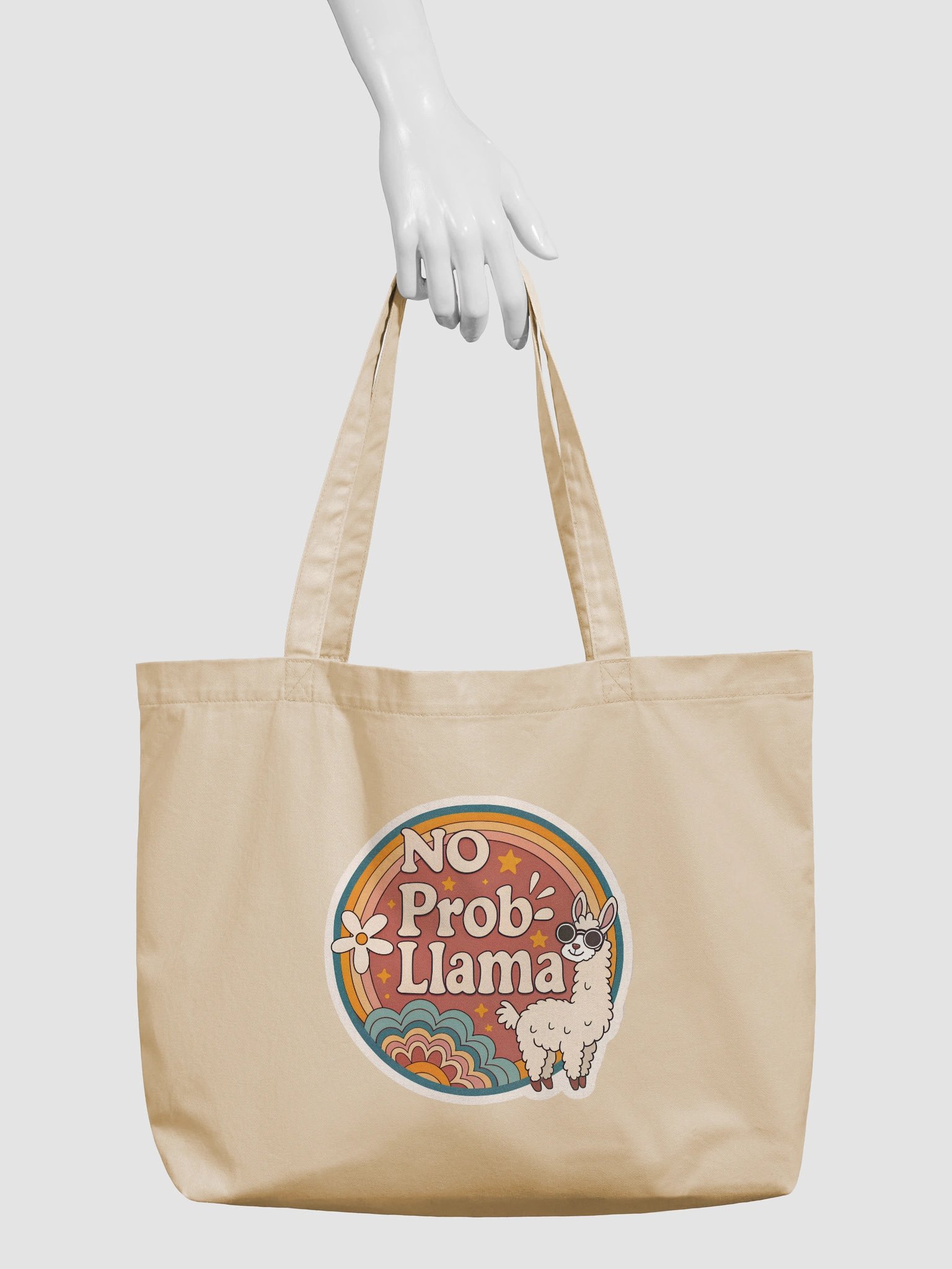 Retro 'NO Prob-Llama' Organic Tote product image (3)