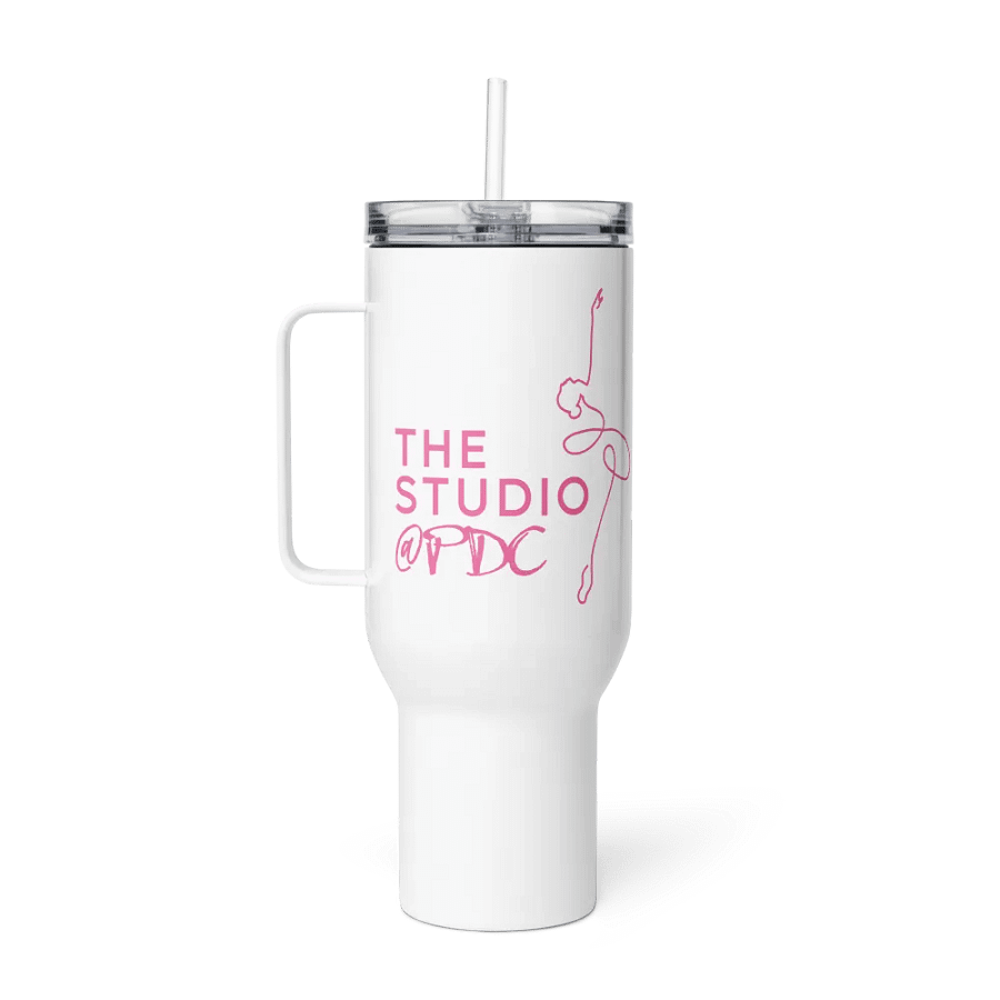 Large 40oz Insulated Tumbler | White with Pink Studio Logo product image (1)