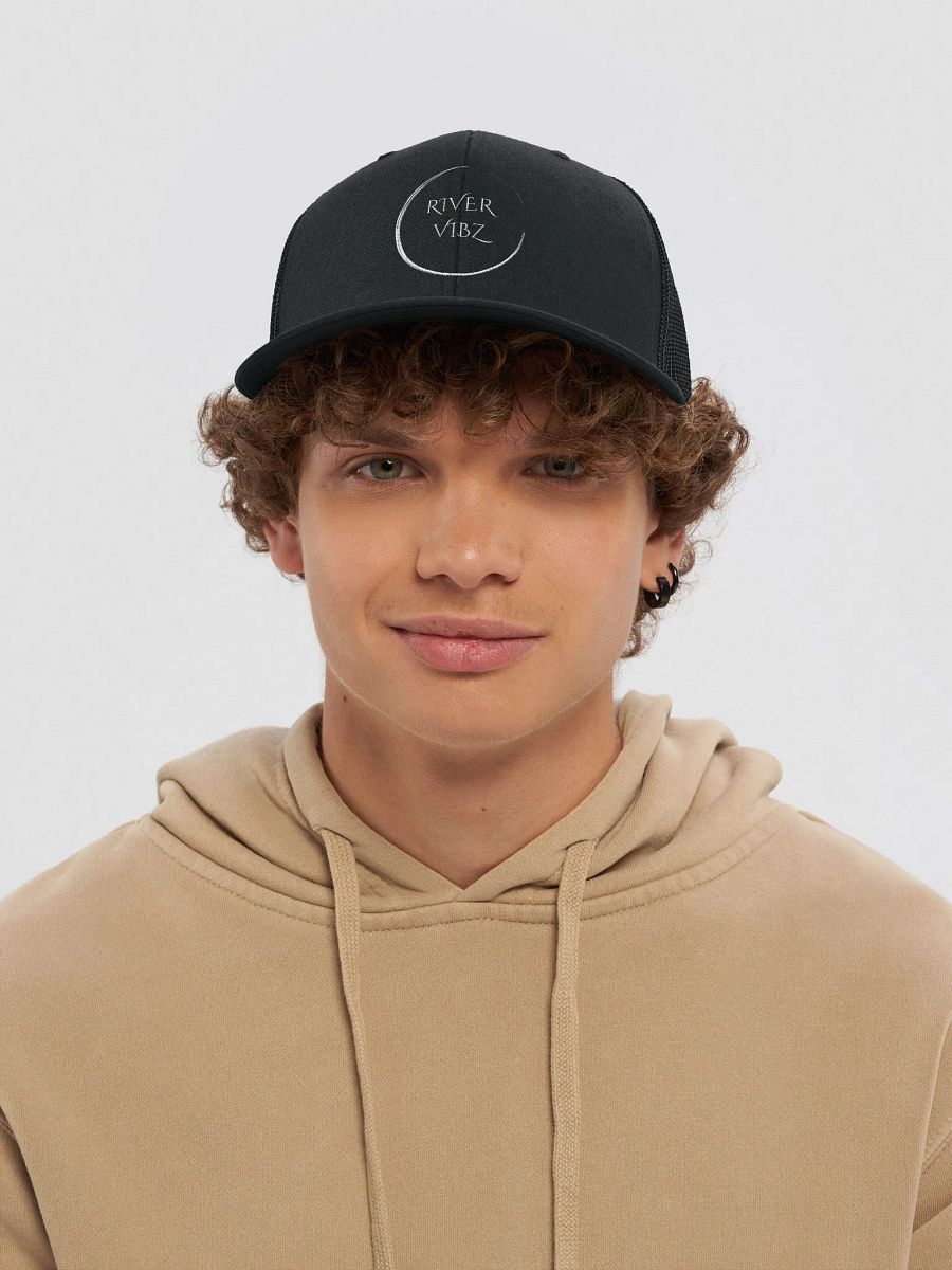 Faded White Circle River Vibz Trucker Hat product image (38)