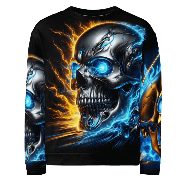 Futuristic Skull Glow - Unisex Sweatshirt #16 product image (1)