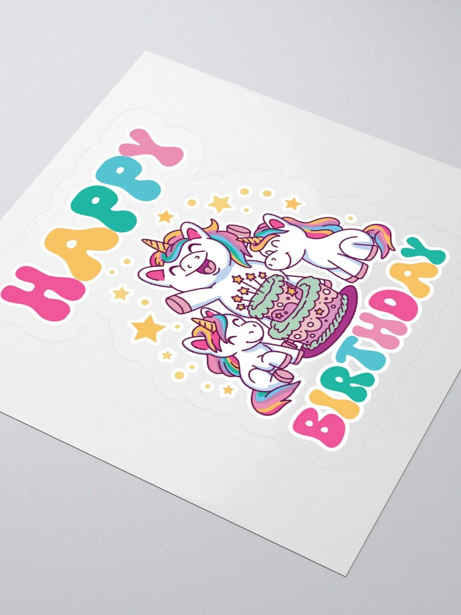 Happy Birthday (Unicorns With Birthday Cake) Sticker product image (3)