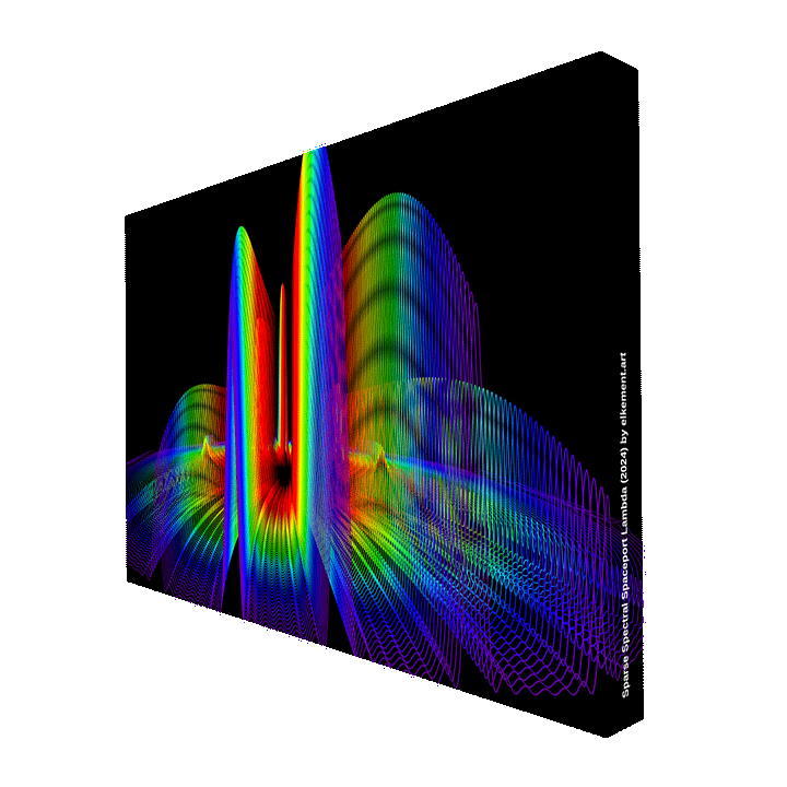 Sparse Spectral Spaceport Lambda - Diffraction Curves Physics Art Canvas Print product image (2)