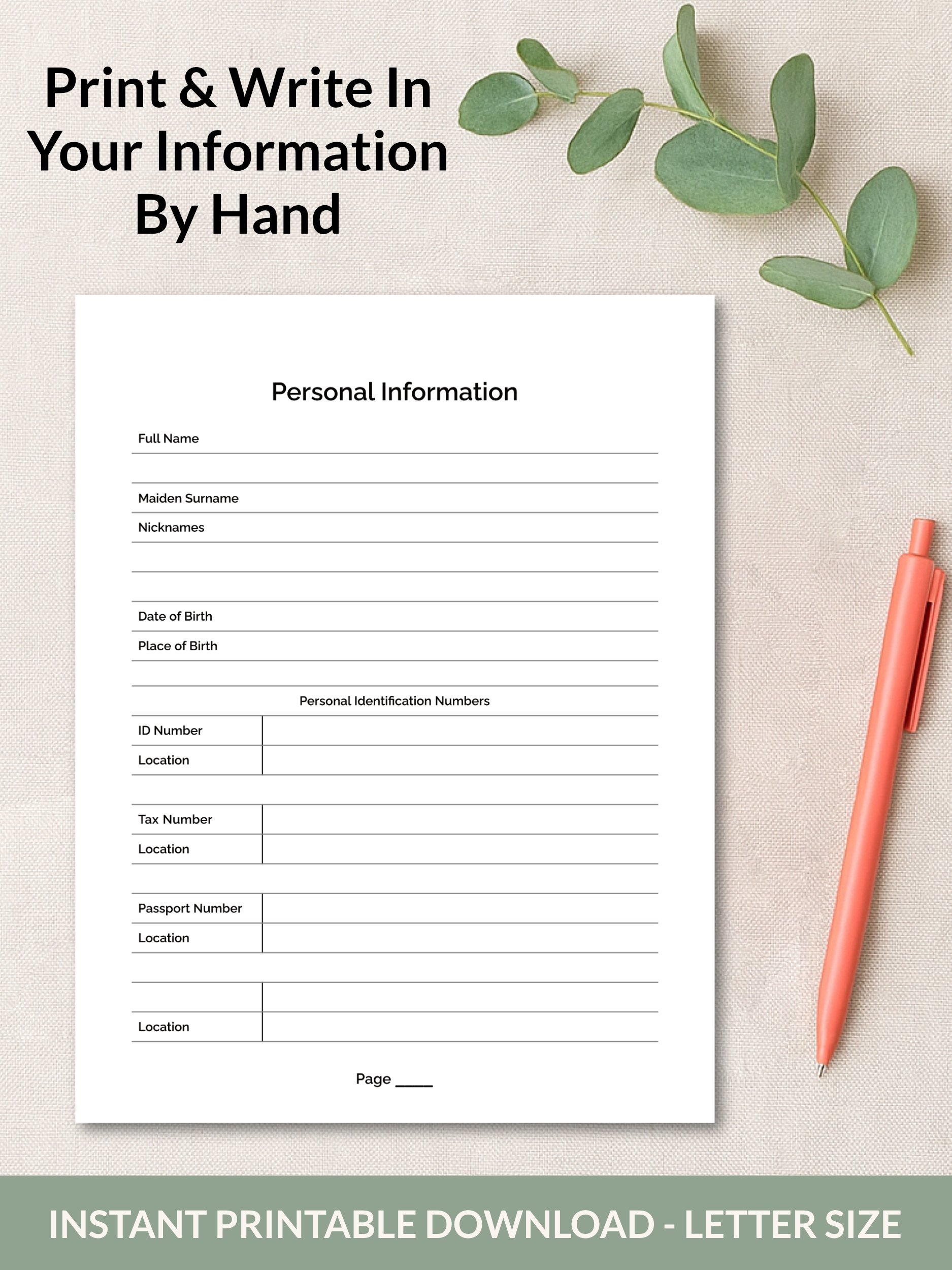 Printable End Of Life Planner - Version 1 product image (5)