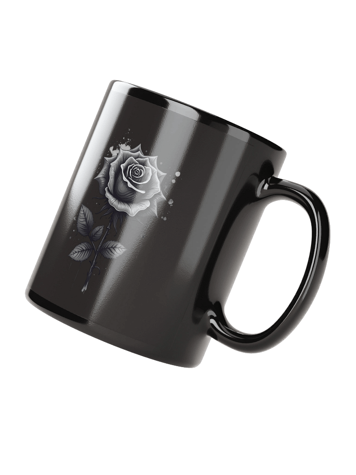 Floral Rose Mug – Minimalist Black Rose Art Design product image (3)