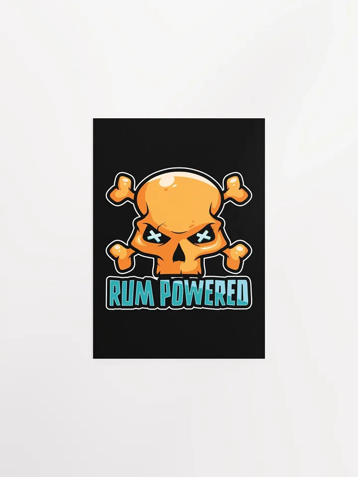 Rum Powered Pirate Poster | Funny Skull & Crossbones Wall Art product image (3)