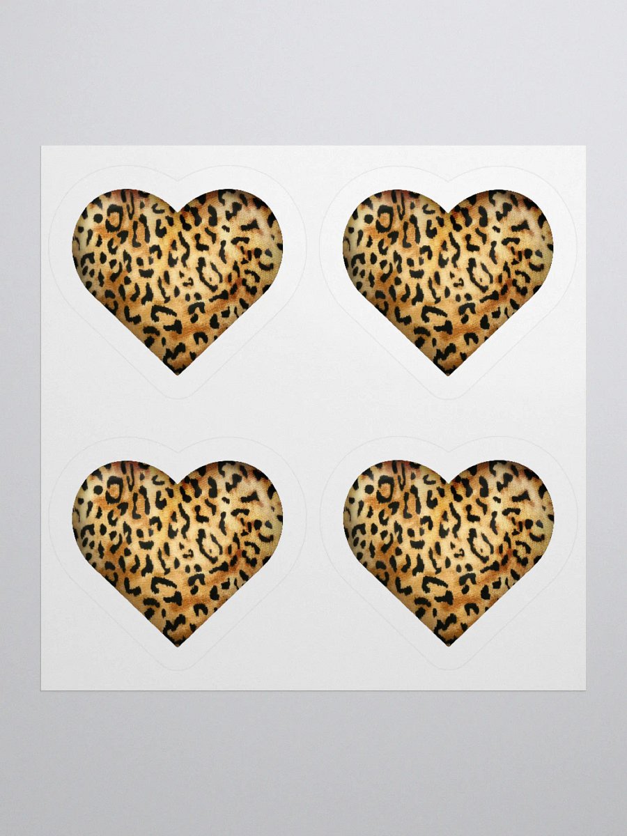 Leopard Skin Farbric Heart in Orange Gold - Kiss Cut Sticker product image (1)