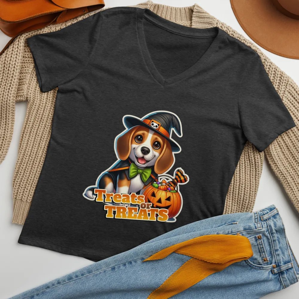 Halloween Treats Beagle - V-neck T-shirt product image (34)