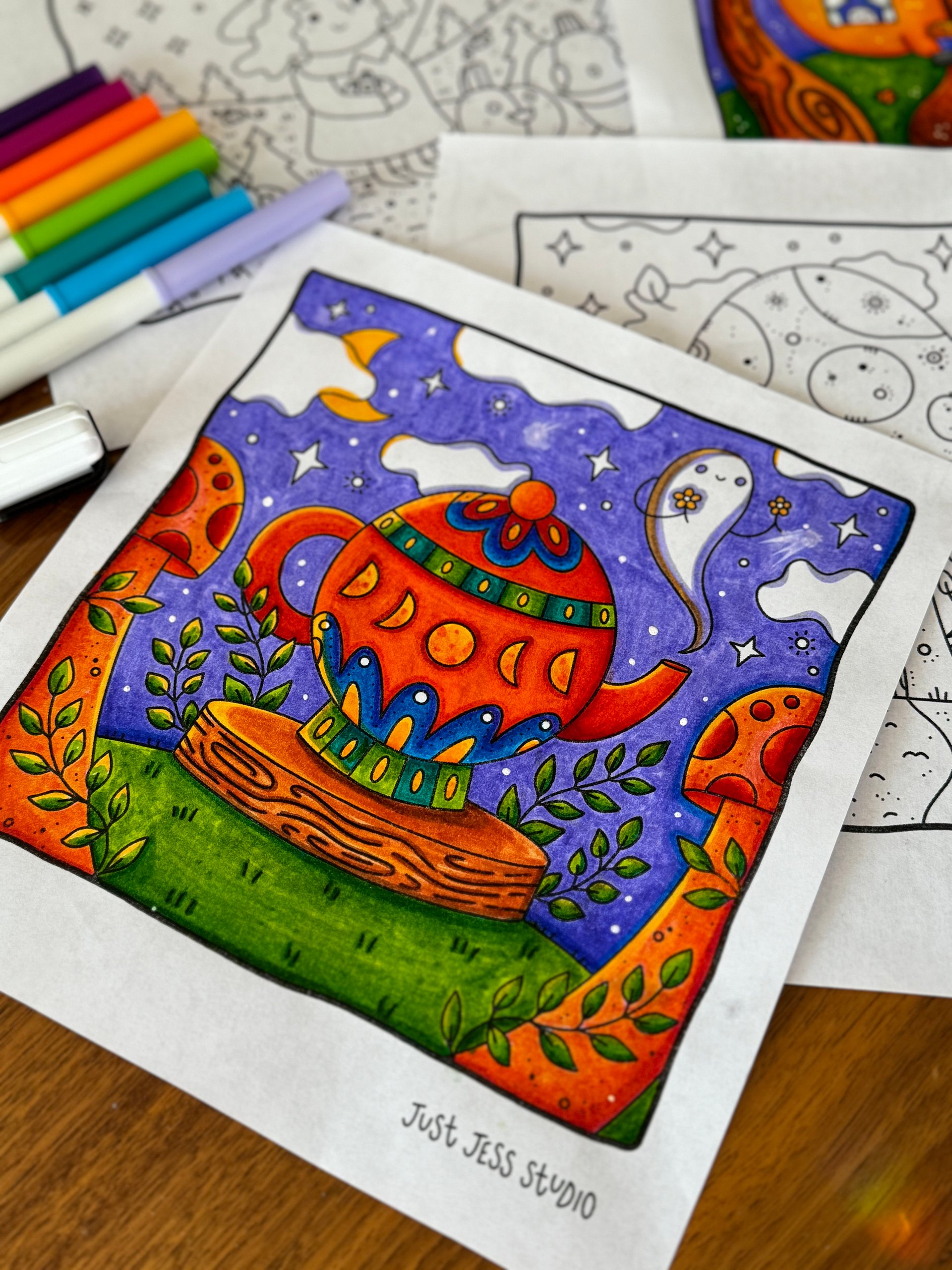 Spooky Cute Coloring Page Bundle - Digital Download product image (7)