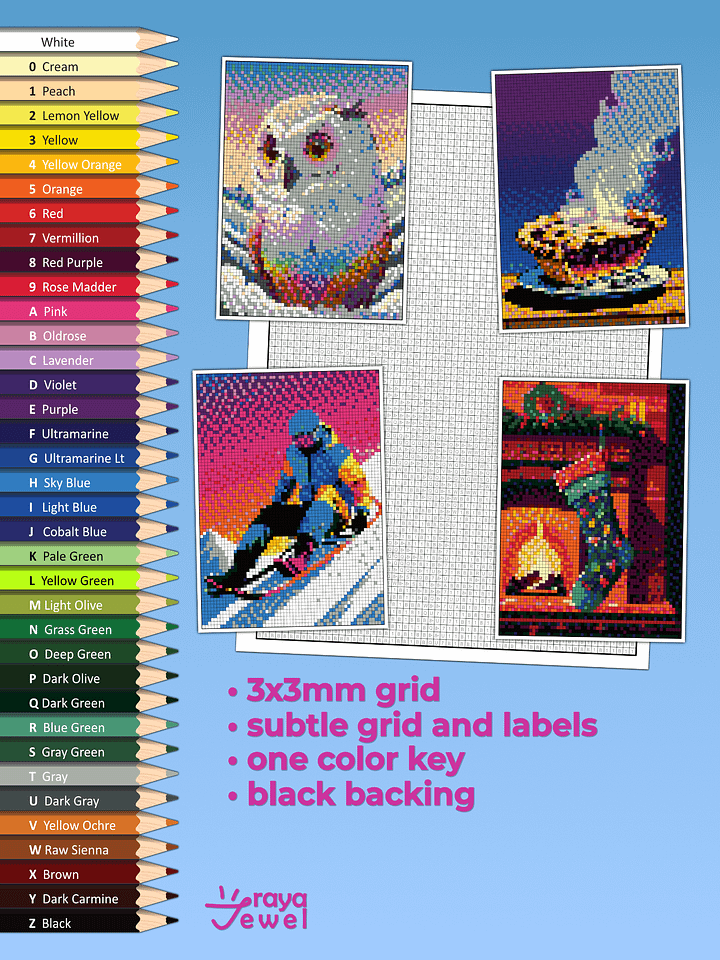Pixel-Perfect Winter Coloring Book: Pixel Art Coloring Book with 36 Illustrations product image (2)