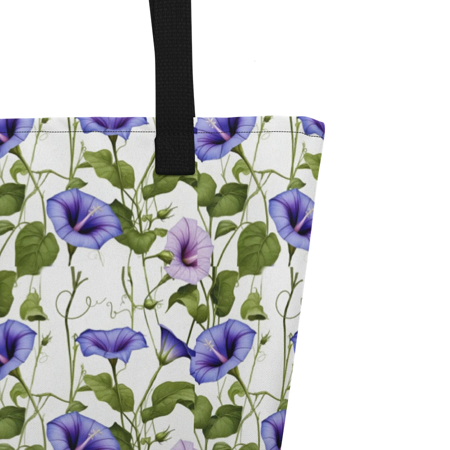 White with Morning Glory All Over Print Tote Bag product image (3)