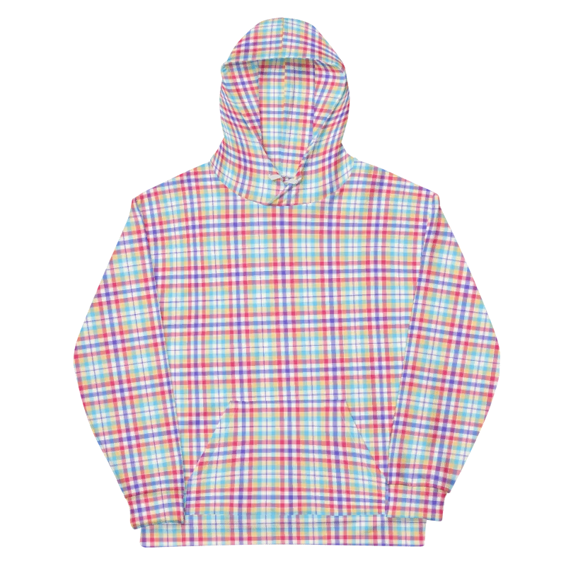 Purple, Pink, and Blue Plaid Hoodie product image (6)