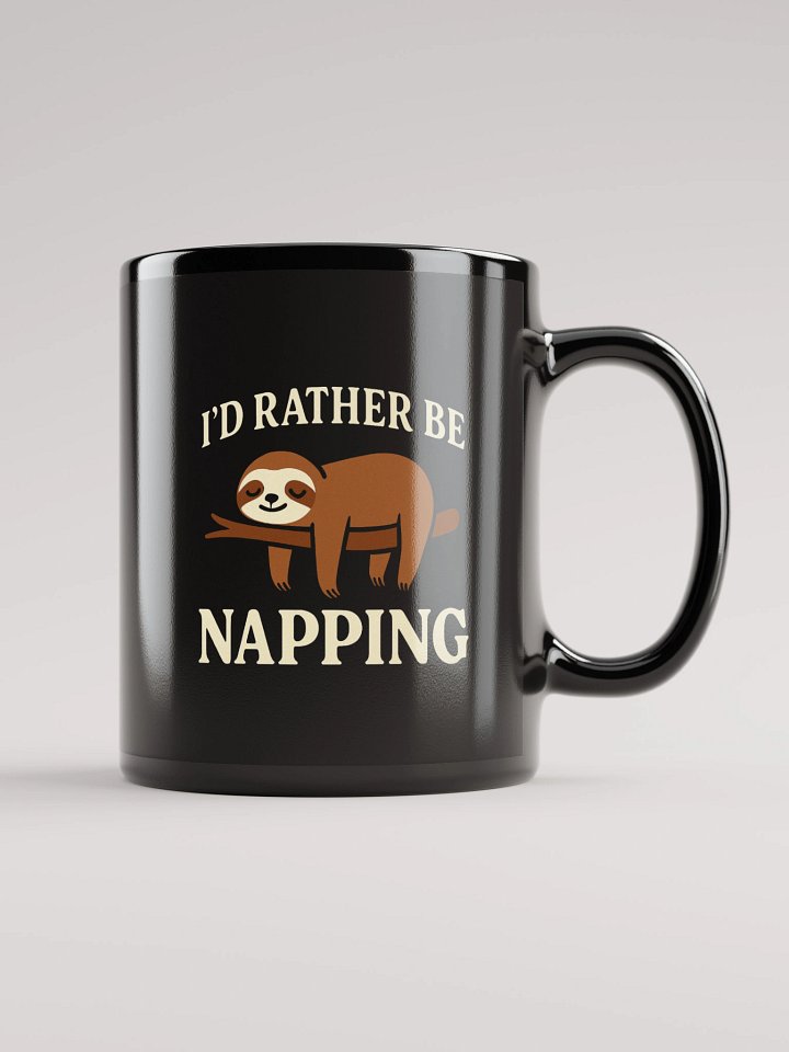 I’d Rather Be Napping Black Glossy Mug product image (1)