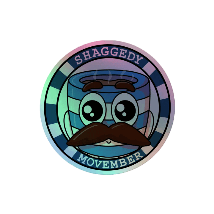 Muggsy Movember Badge Holo Sticker (Single Sticker) product image (2)