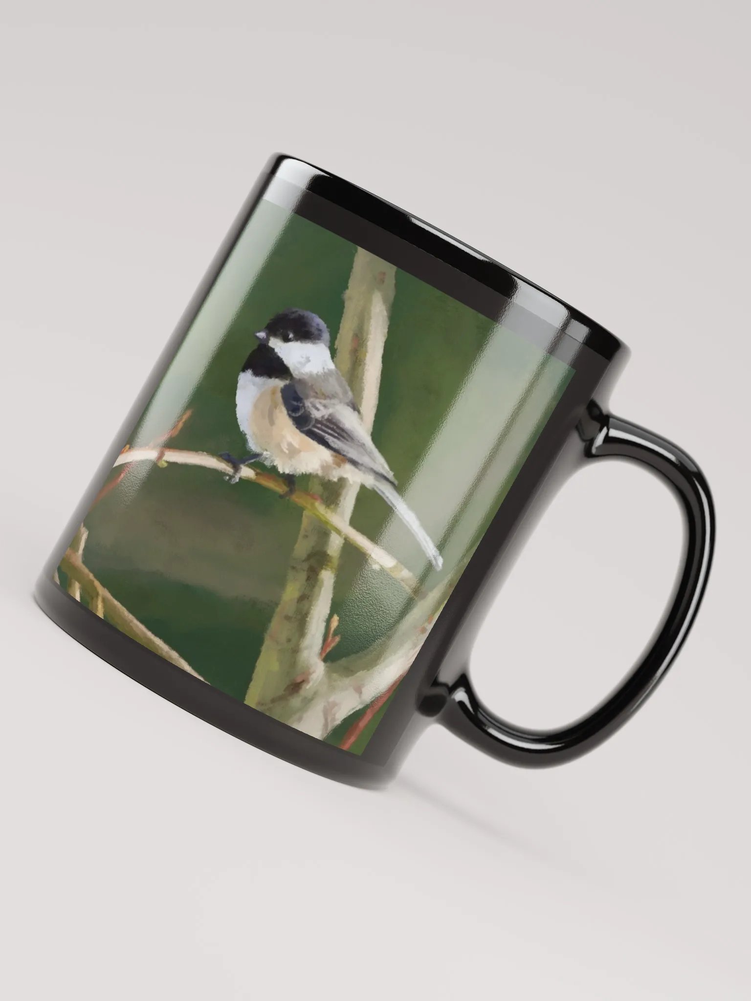 Black-capped Chickadee Black Mug product image (8)