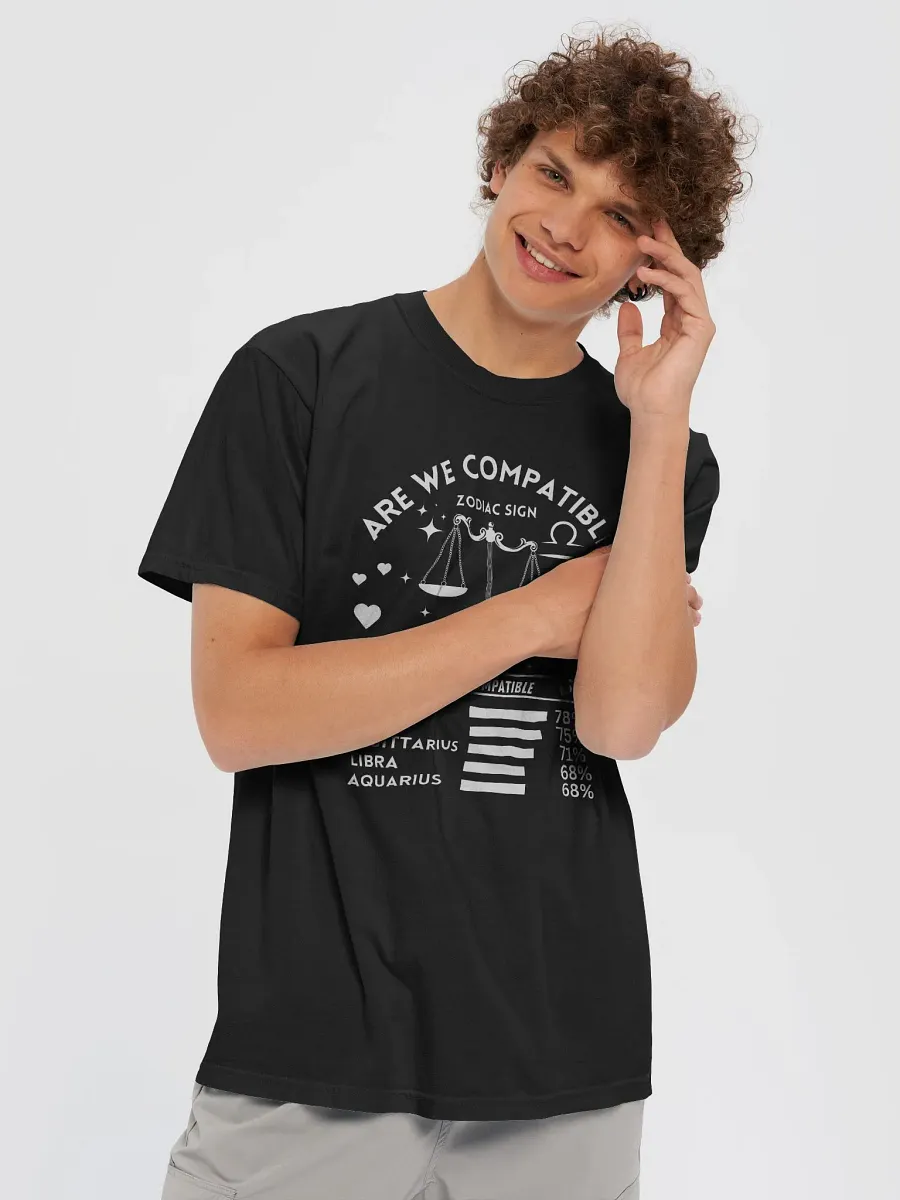Libra Zodiac Sign Romantic Compatibility T-Shirt - Dark Comfort Colors 1717 product image (4)