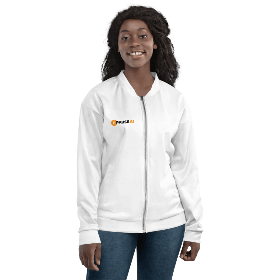 White Bomber Jacket (Unisex) product image (7)