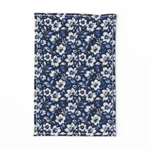 Seamless Pattern - Floral Pattern in Blue and White on Dark Blue Background product image (11)