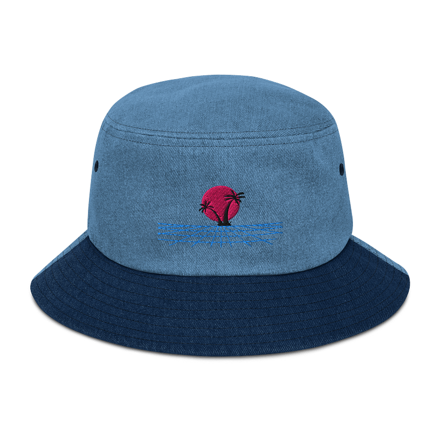 Synthwave Sunset Denim Bucket Hat product image (1)