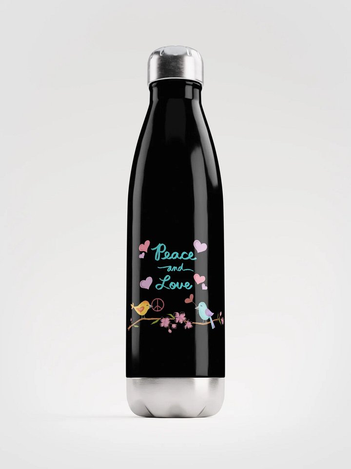 Peace and Love Stainless Steel Water Bottle product image (1)